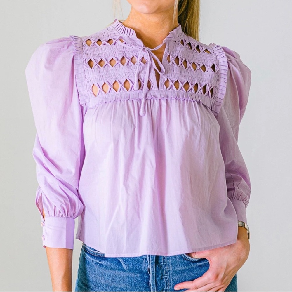 Self Contrast Imogen Blouse Lavender